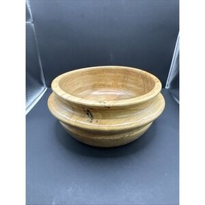 Vintage Hand Spun Wooden Serving Bowl‎